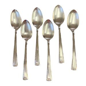 Baroness 1940's Silver-plate Serving Soup 6 Spoons Vintage